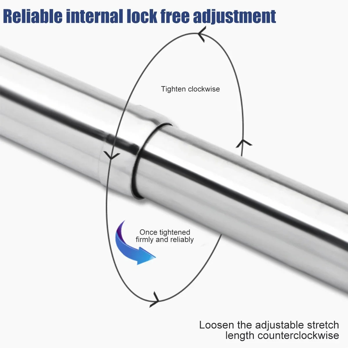 Extendable Clothing Rail 56–100cm Stainless Steel Wardrobe Rod