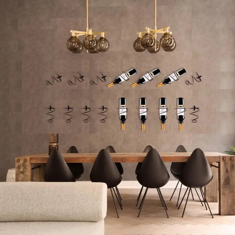 Spiral Wall Mount Wine Bottle Rack – Iron Display Storage