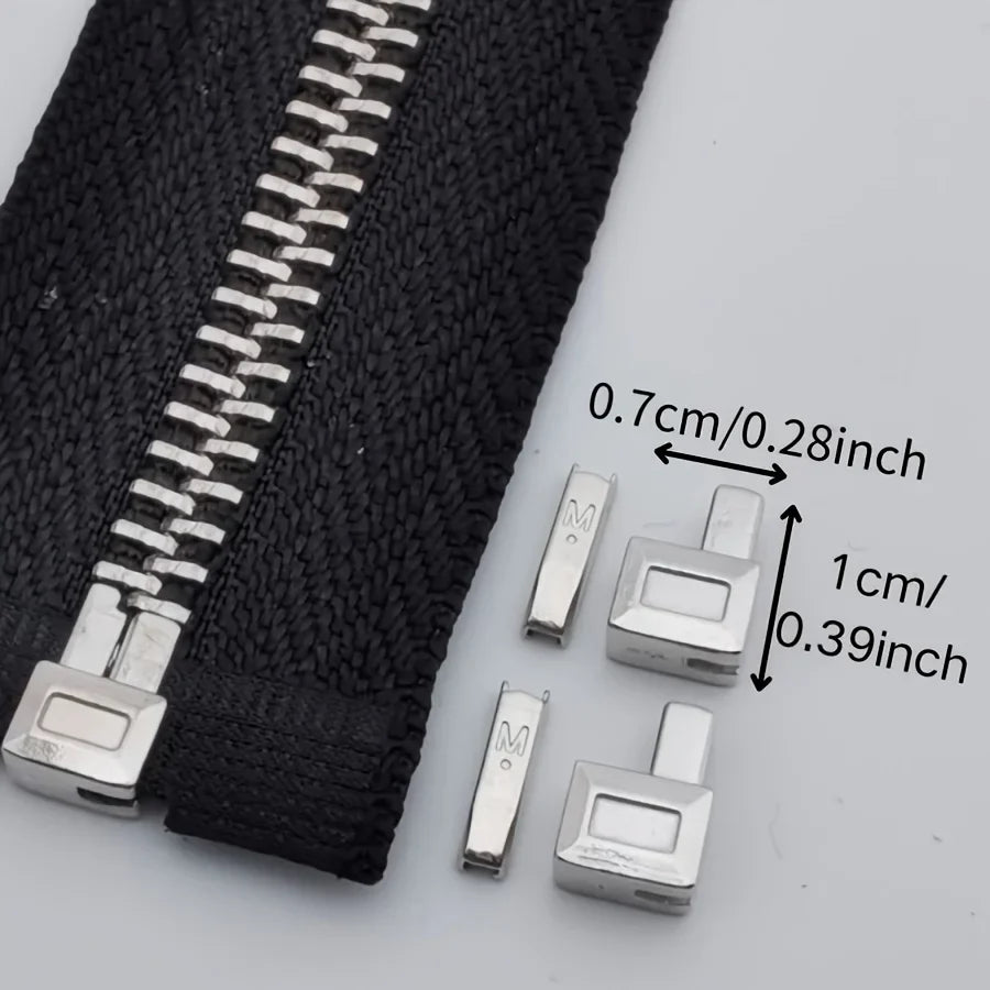 20-Piece Metal Zipper Sliders – Gold Silver Bronze Black #5