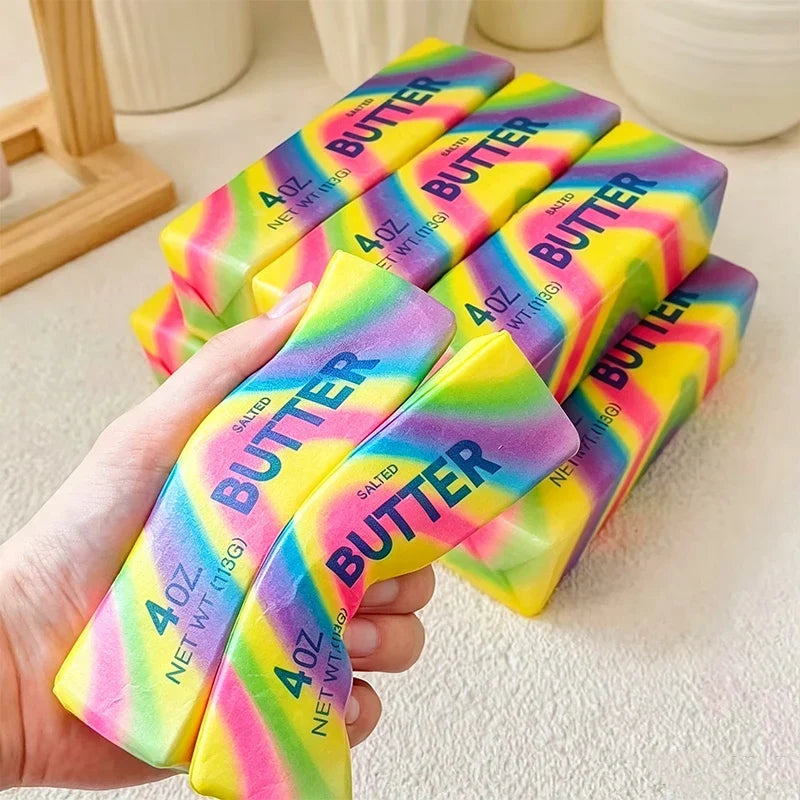 Butter Cheese Stick Squishy Fidget Toy – Soft PU Squeeze