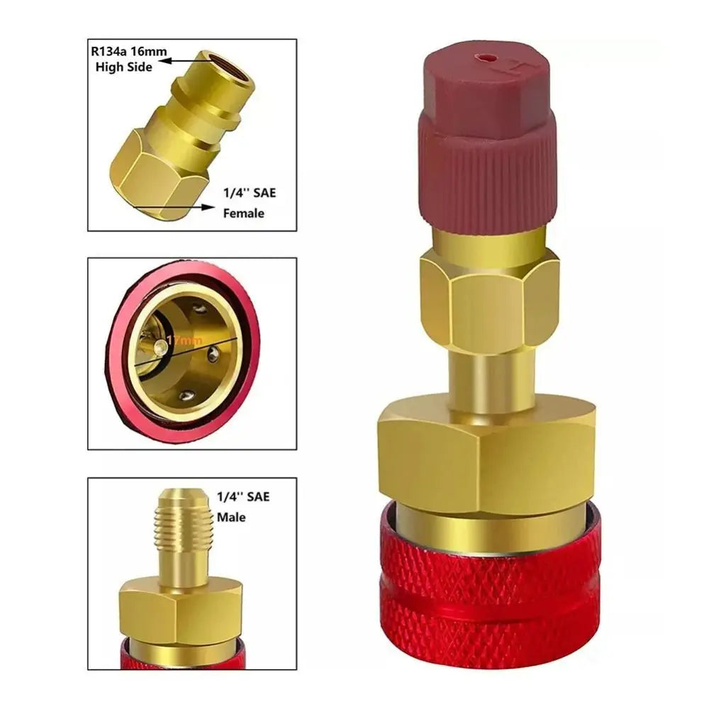 R1234YF to R134A Quick Coupler Adapter Kit – High & Low Side
