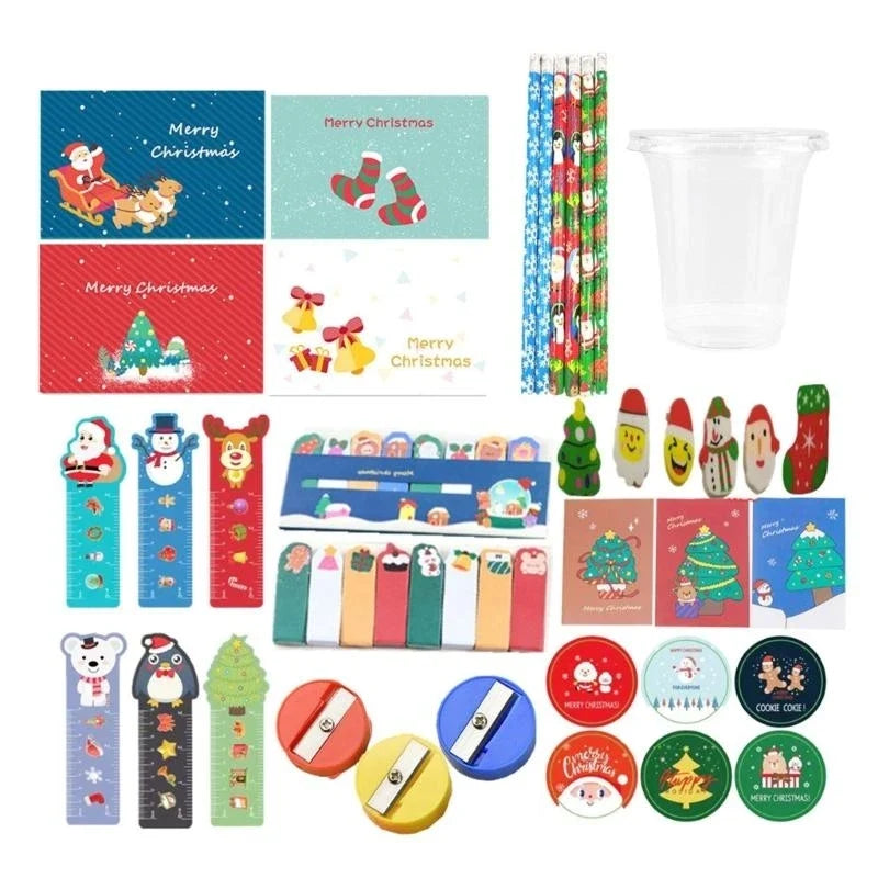 Kids Christmas Stationery Gift Set – 108–132 Pcs Pencils & More