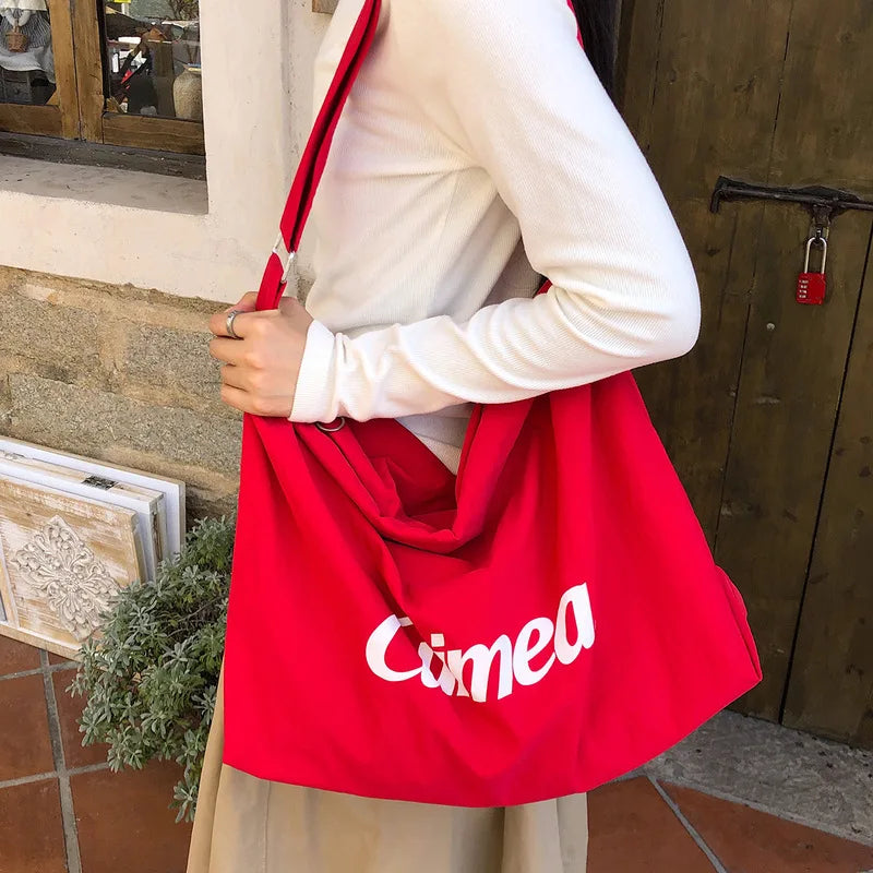 Women's Large Canvas Tote Bag – Shoulder Shopping Bag