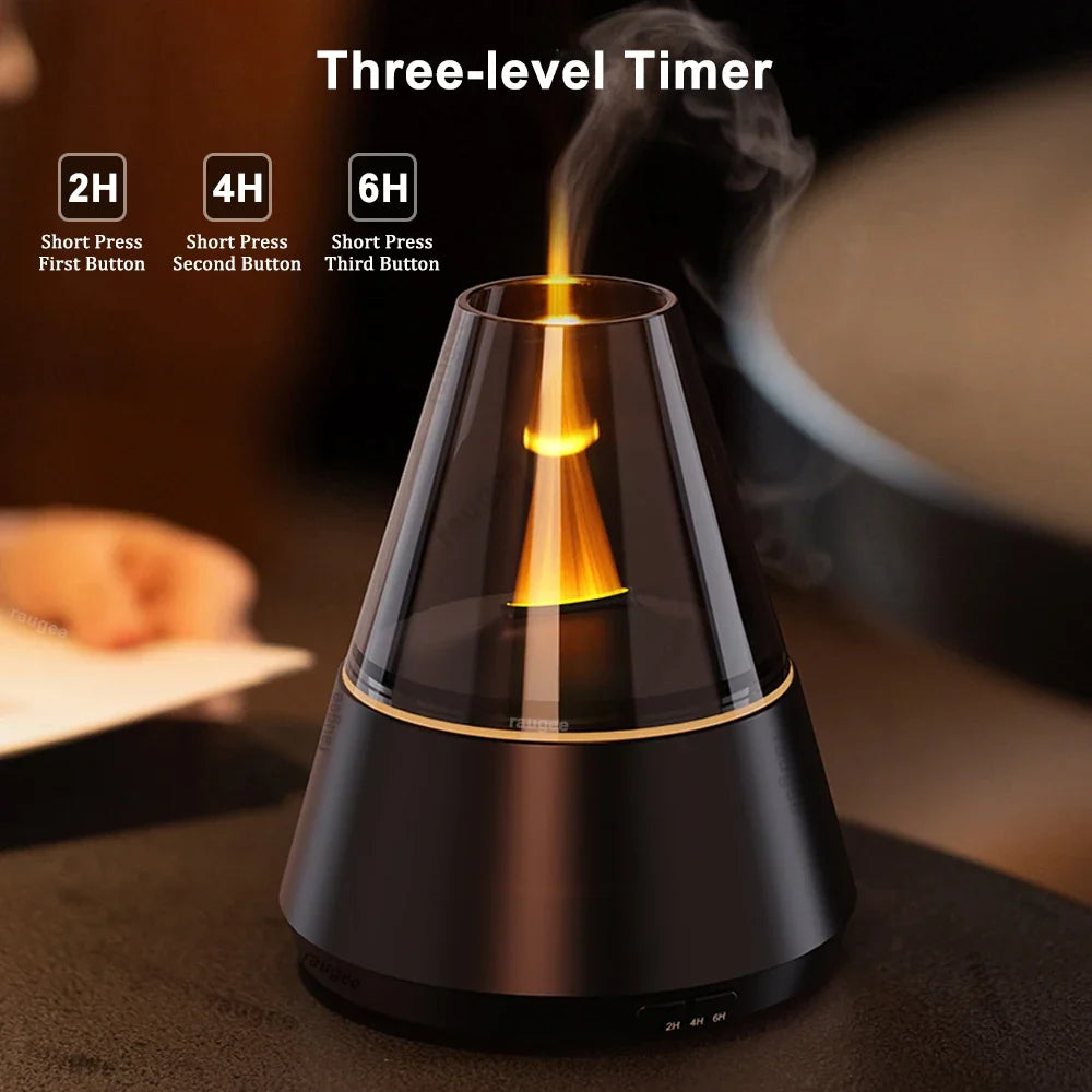 Flame Aroma Diffuser & Humidifier | USB Night Light 7 Colors