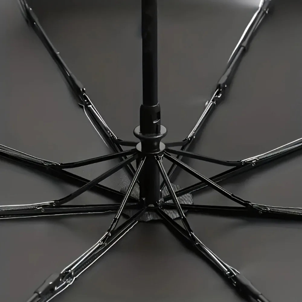 8-Rib Auto Folding Windproof Travel Umbrella | One-Touch Open