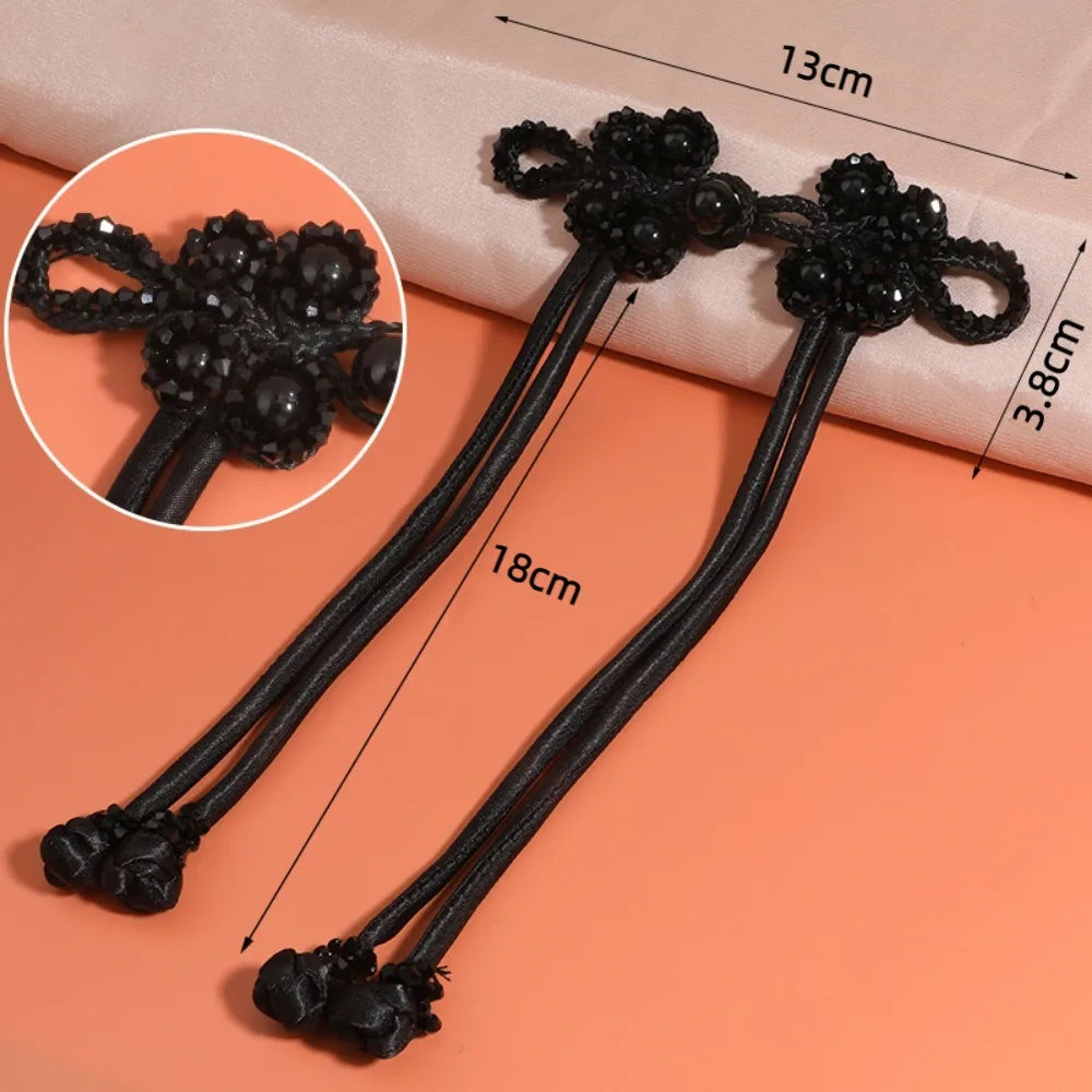 Chinese Tassel Plate Buckle Hand-Beaded Knot Button DIY