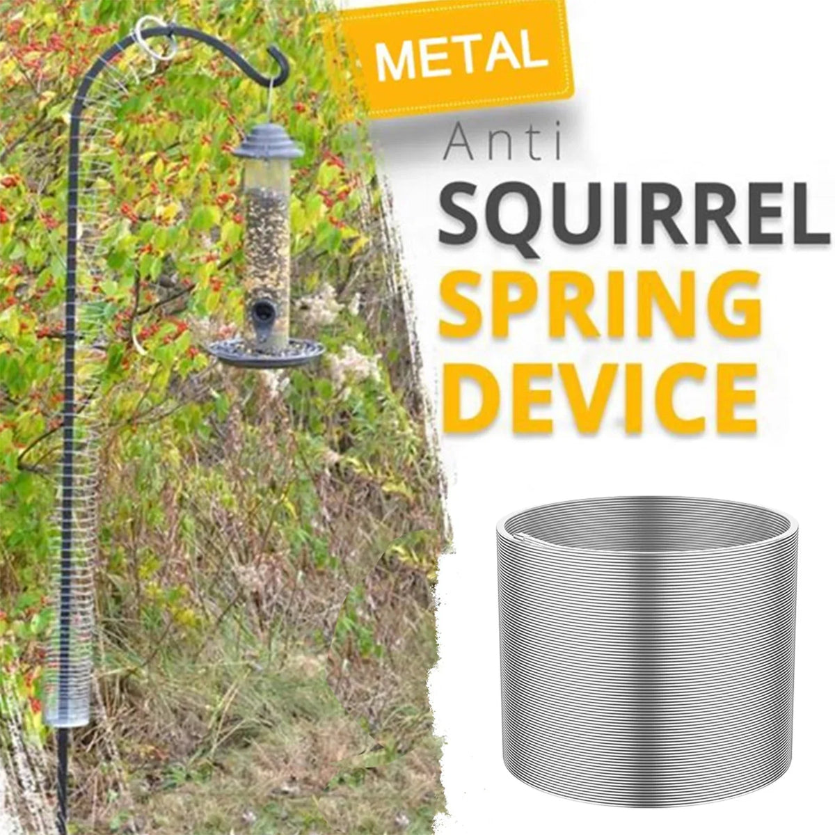 Squirrel Proof Spring Baffle for Bird Feeder – Stainless Steel