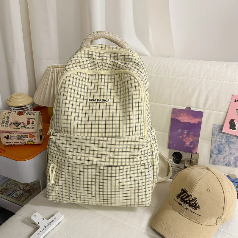 Nixie Plaid Backpack for Women – School & College Bag