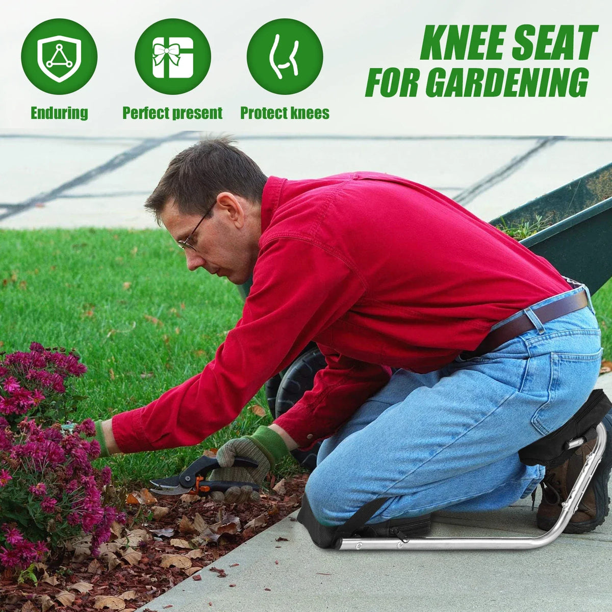 Wearable Garden Kneeler Seat – Aluminium Knee Cushion Support