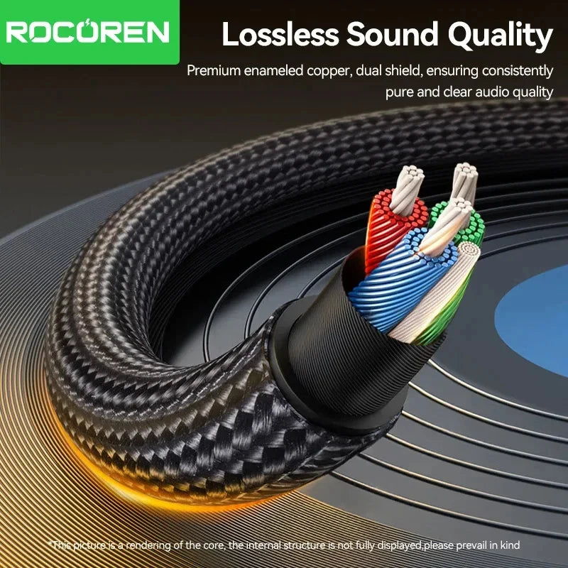 Rocoren USB-C to 3.5mm AUX Cable – Hi-Fi Gold-Plated Audio