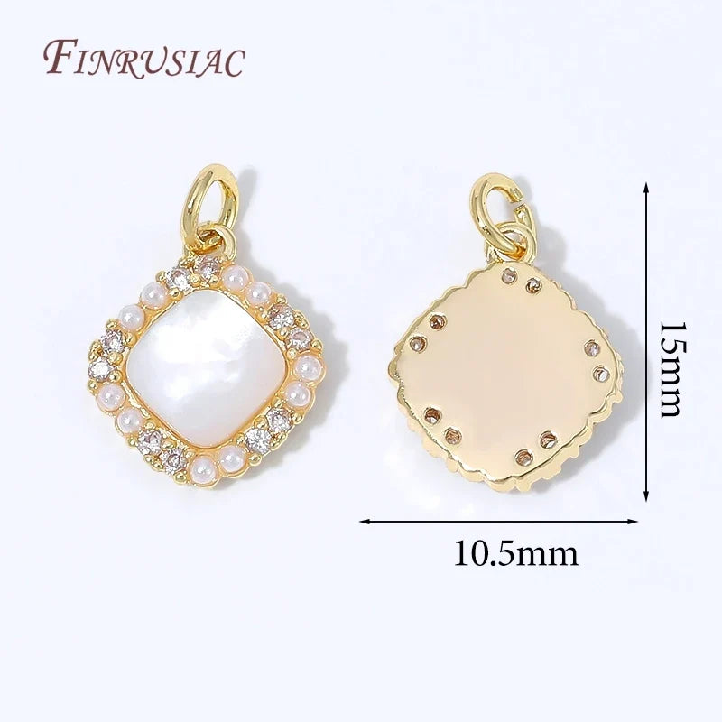 18K Gold Plated Mother of Pearl Shell Charms – Heart & Butterfly