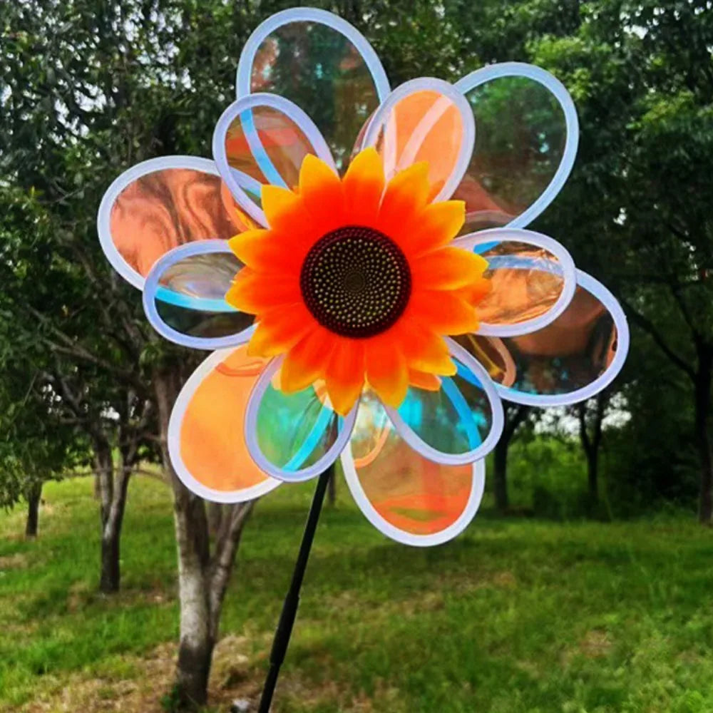 Sunflower Windmill Garden Spinner – Double Layer Laser Pinwheel