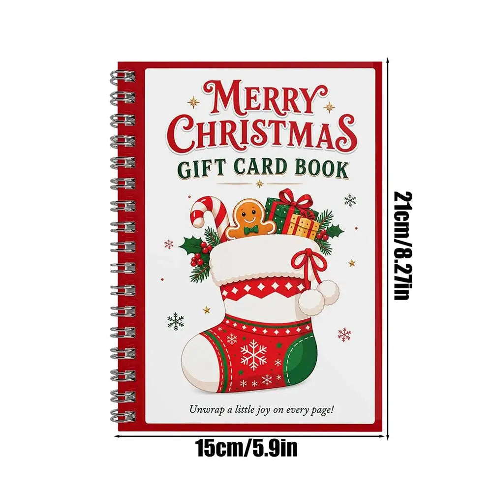 Christmas Gift Card Holder Book | Spiral-Bound Festive Booklet
