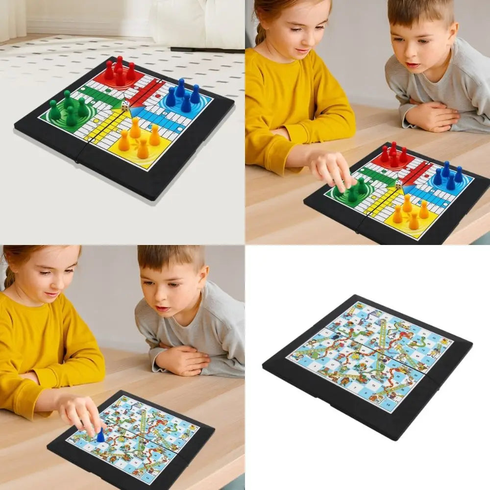 Foldable Ludo & Snake Board Game Set – Kids Family Toy