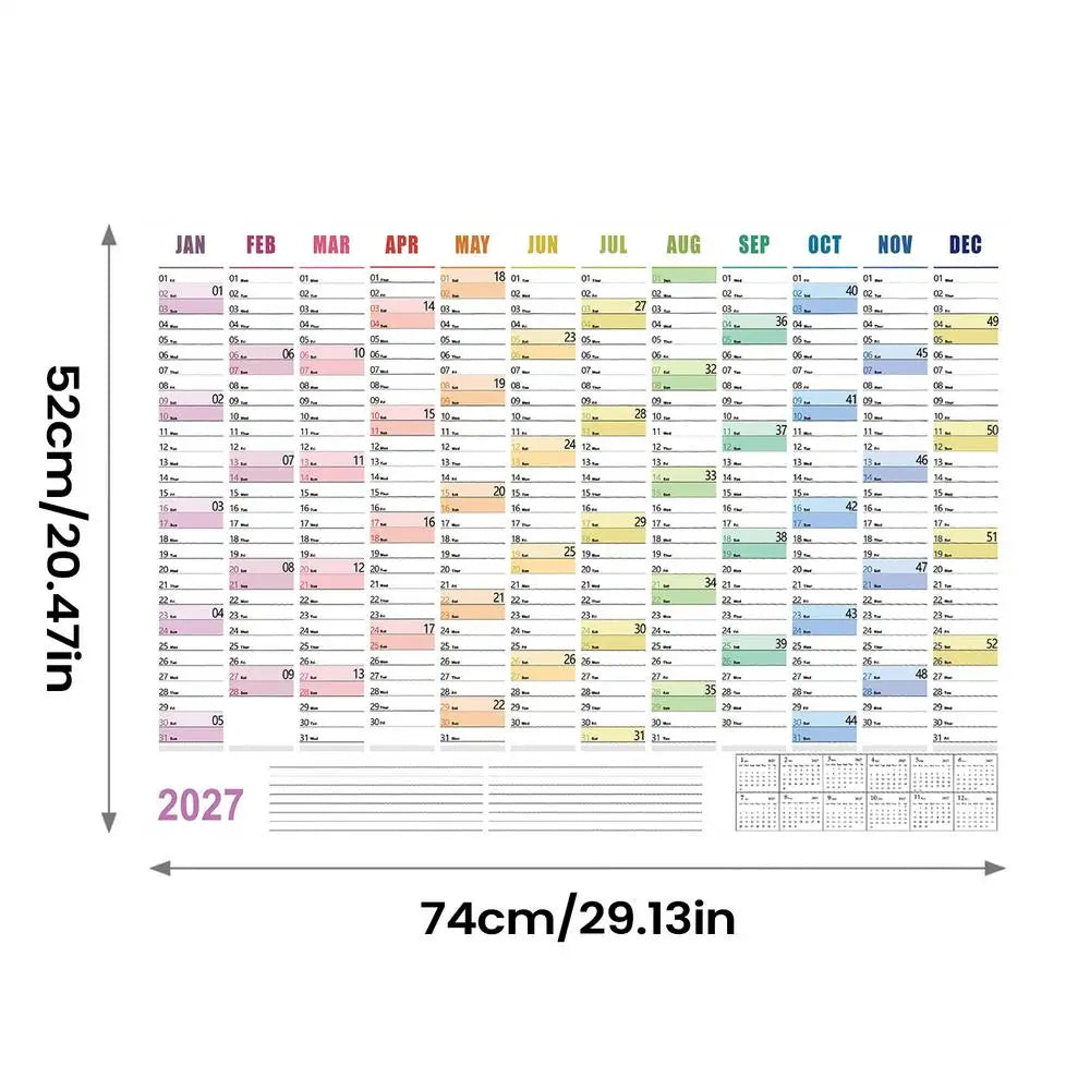 2027 Wall Calendar 12-Month Double-Sided Annual Planner