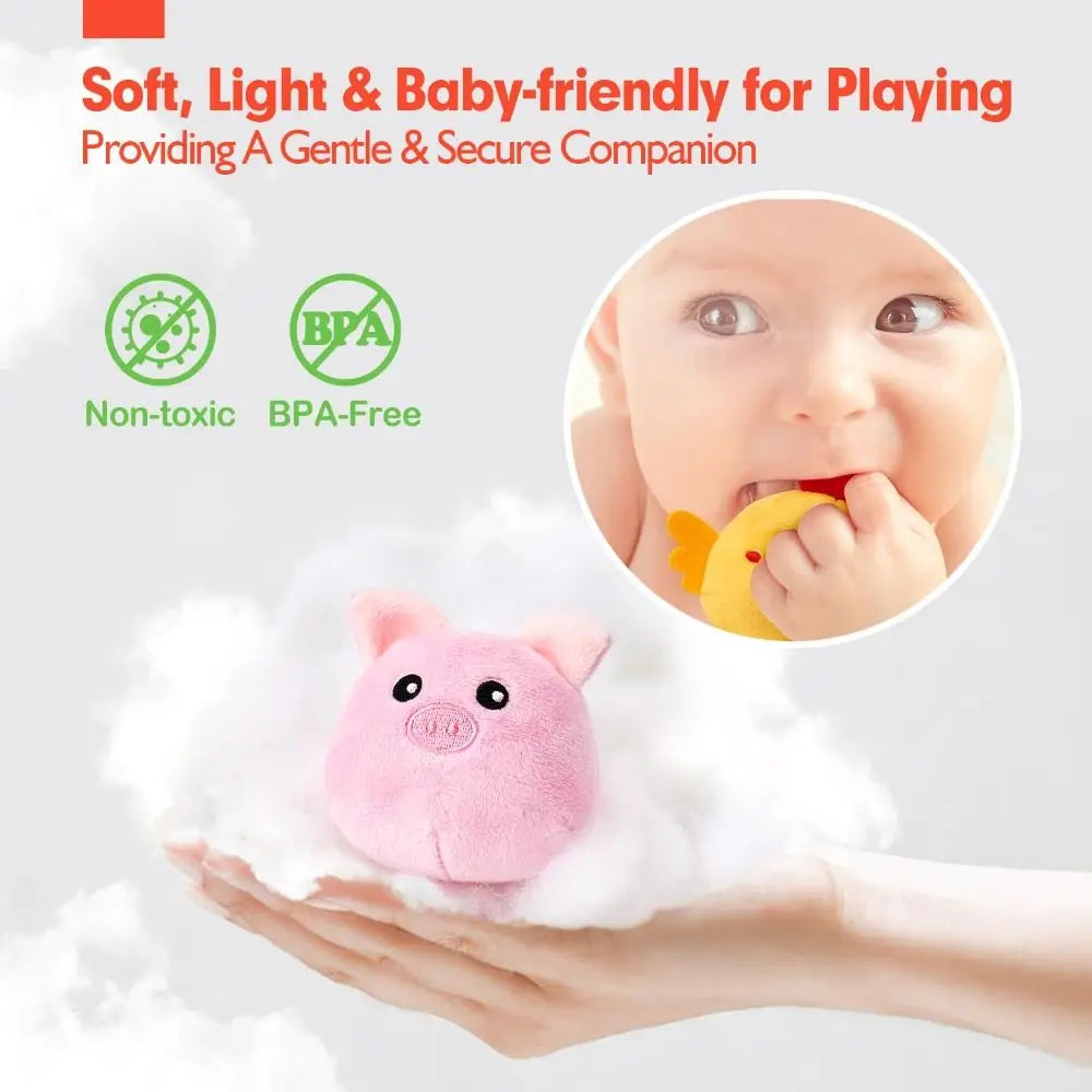 Plush Farm Barn Baby Toy Set – Montessori Sensory 6–12 Months