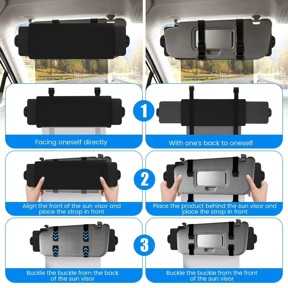 Universal Car Sun Visor Extender – Anti-Glare PC Lens