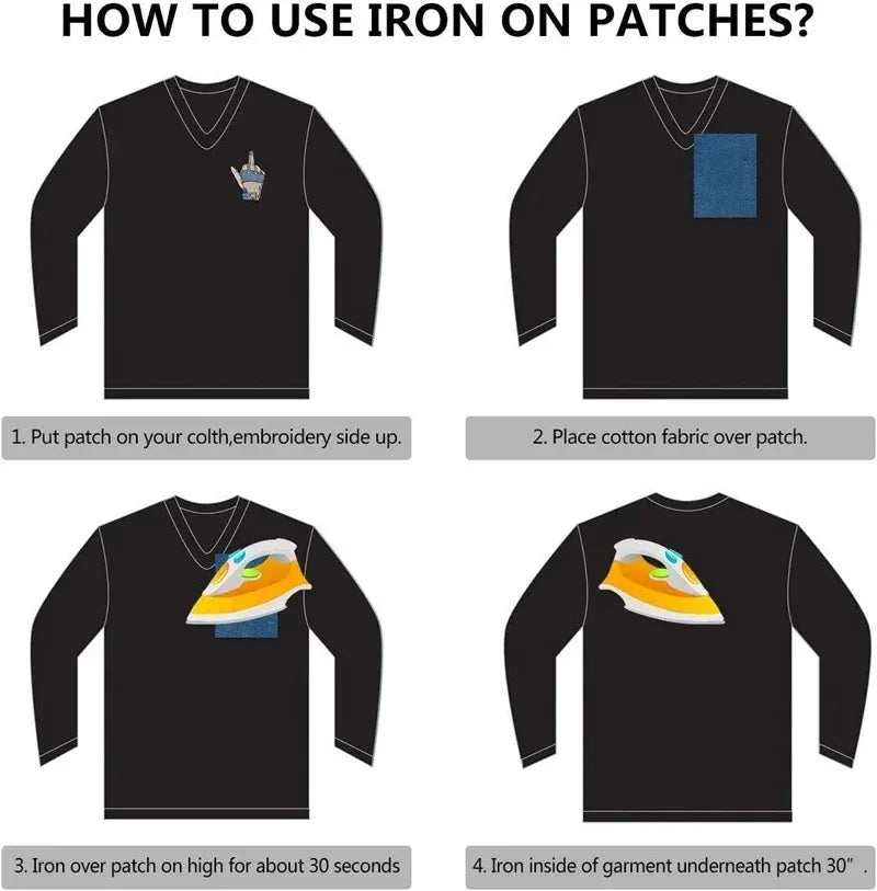 10pcs Iron-On Star Patches – Embroidered Bulk Applique Set