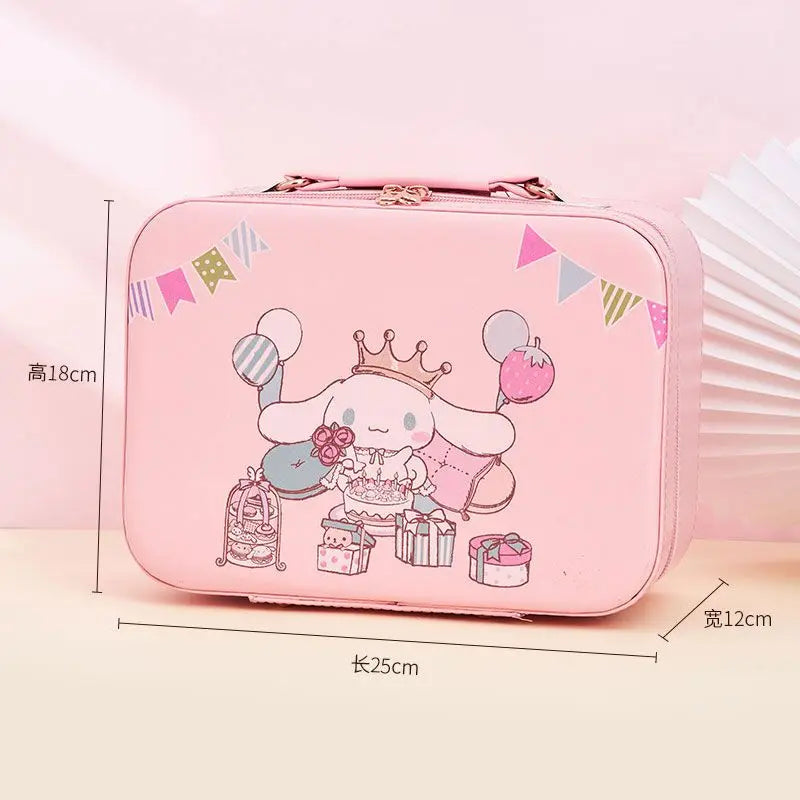 Sanrio Kawaii Large Makeup Bag with Mirror | Hello Kitty Kuromi