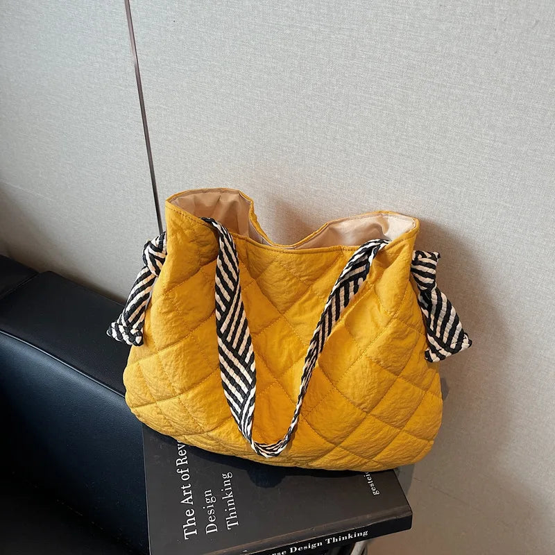 Large Quilted Tote Bag – Women's Commuter Shoulder Bag