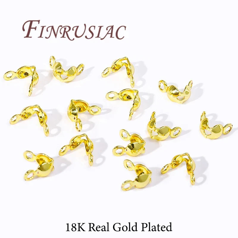18K Gold Plated Crimp Bead Covers 3.2mm & 4mm | DIY Jewelry