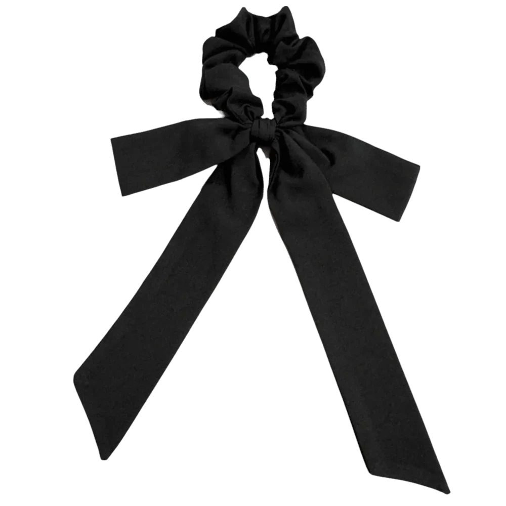 Elastic Bow Hair Tie Scrunchie with Long Ribbon Tails | Soft Fabric