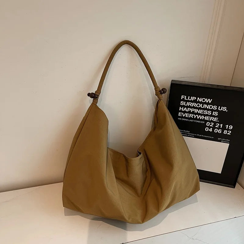 Nixie Retro Large Canvas Tote Bag | Korean Shoulder Bag