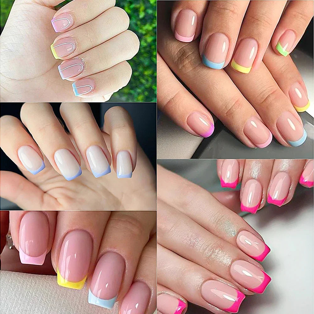 240/120Pcs French Square Press On Nails Full Cover Nail Tips