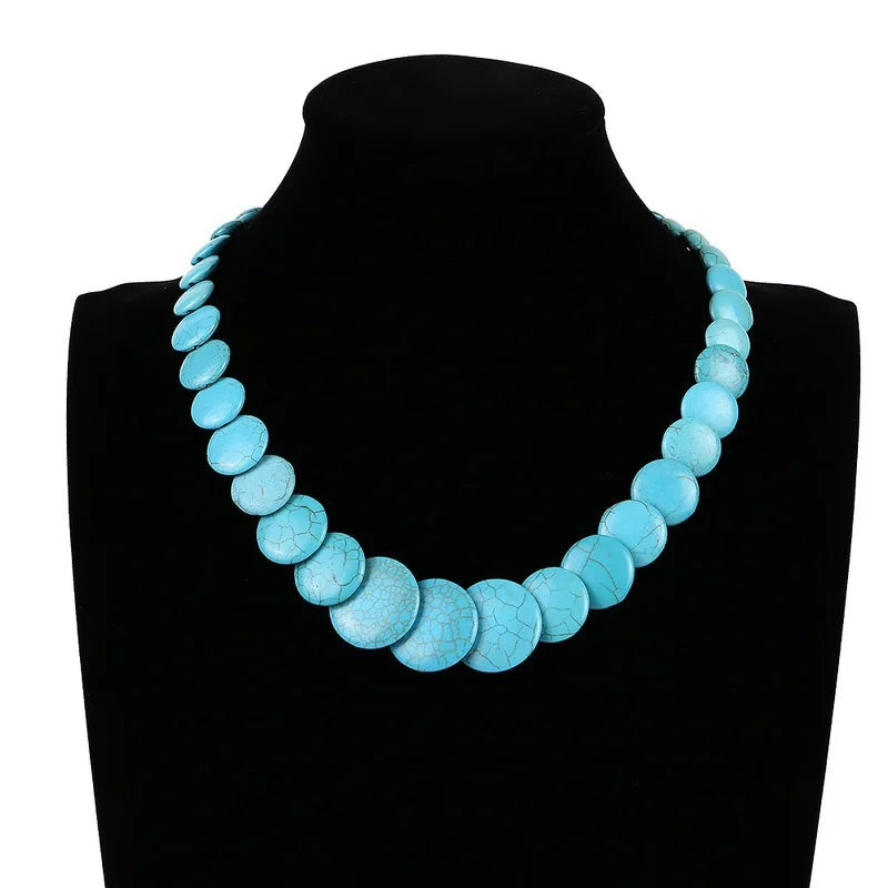 Women's Turquoise Beaded Necklace – Classic Gemstone Jewelry
