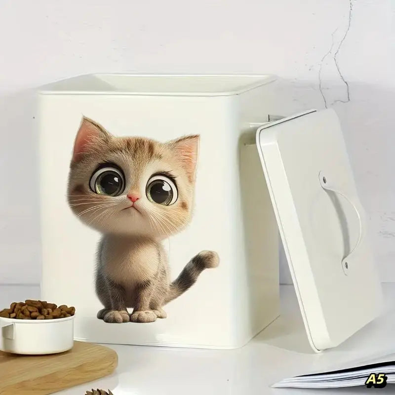 Waterproof Cat & Dog Food Container Stickers – PVC Decals