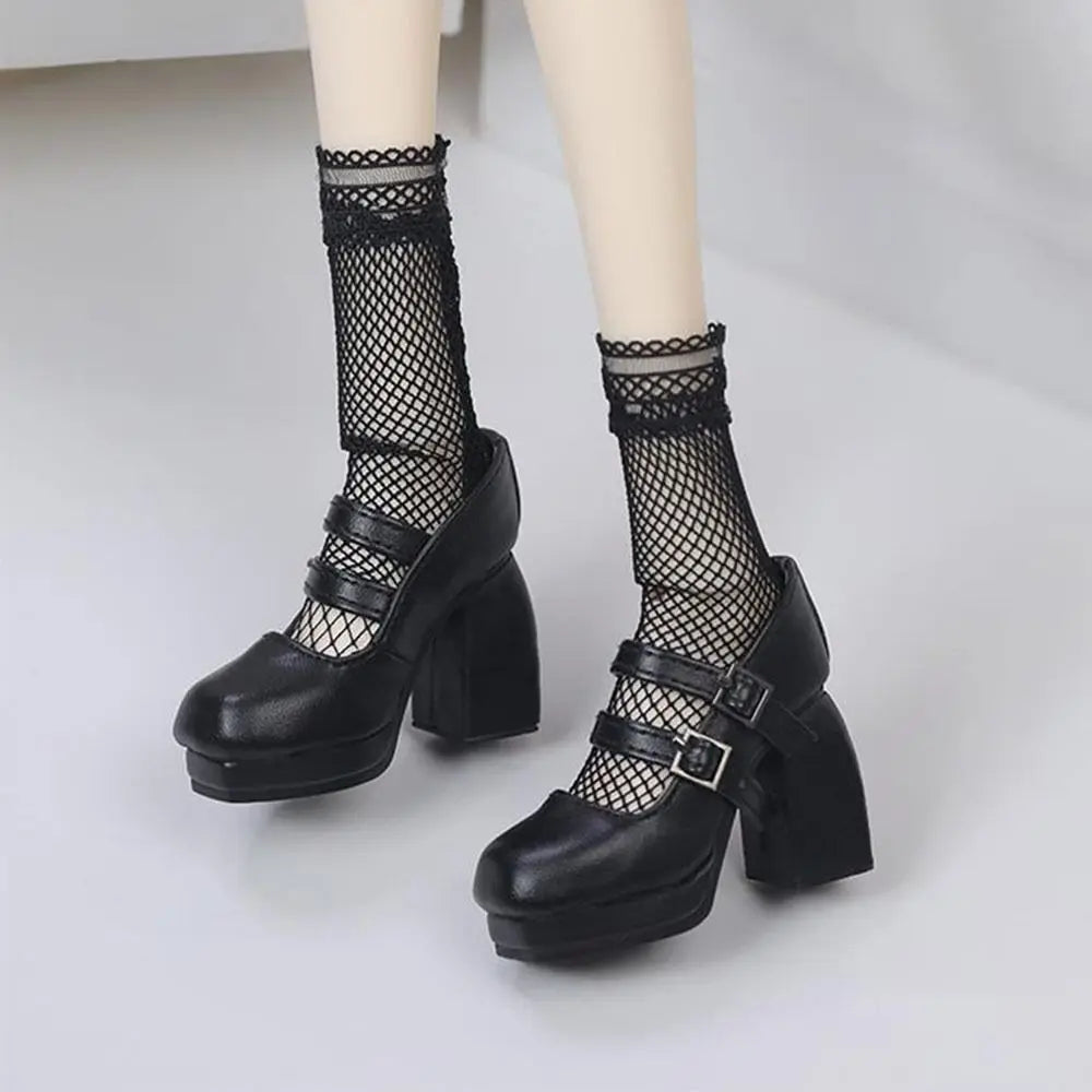 PU Leather High Heel Shoes for 1/3 & 1/4 BJD Dolls 45/60cm