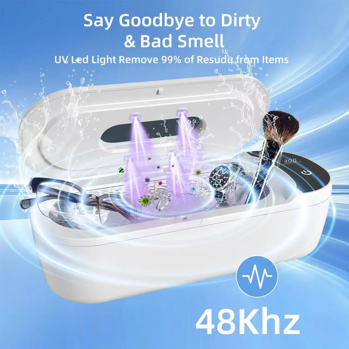 Smart Ultrasonic UV Cleaner 400ml – Jewelry, Glasses & More
