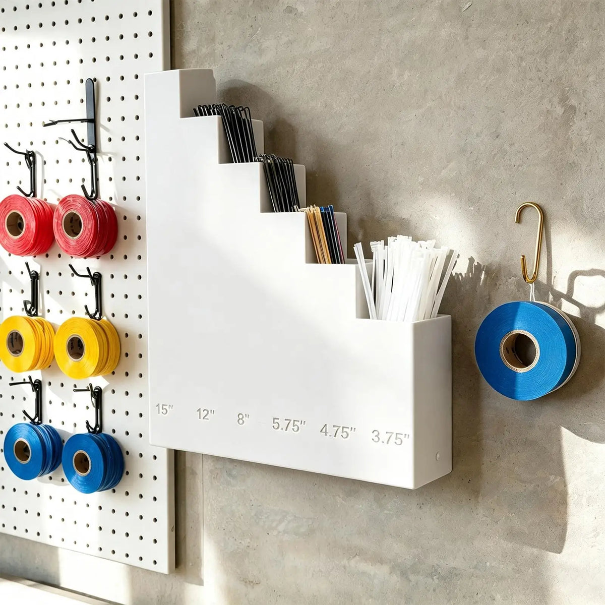 Wall-Mounted Zip Tie Organizer Rack | Garage Storage