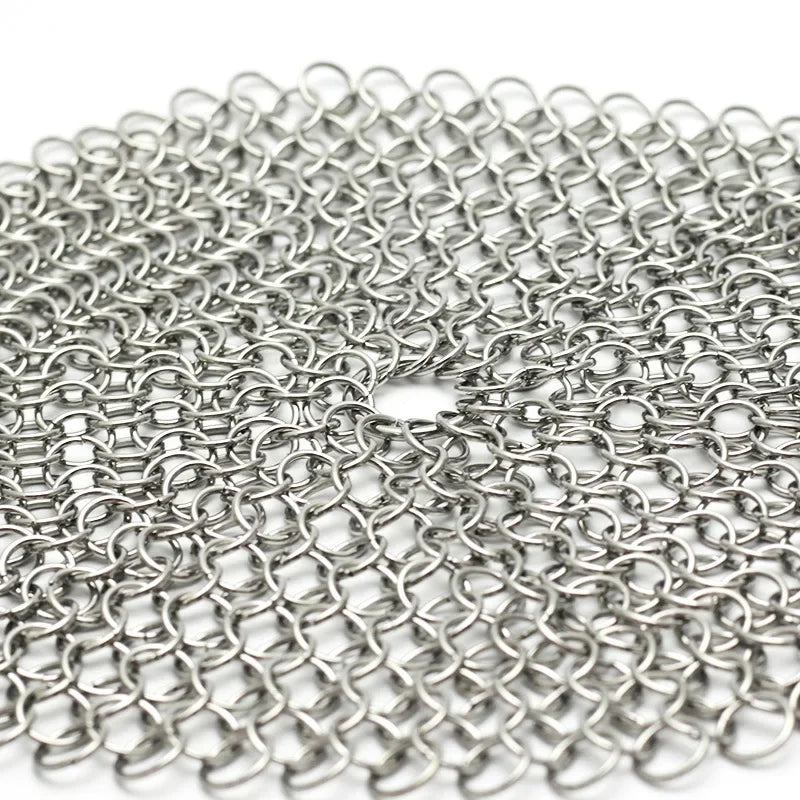 Stainless Steel Chainmail Scrubber for Cast Iron – 4 Inch