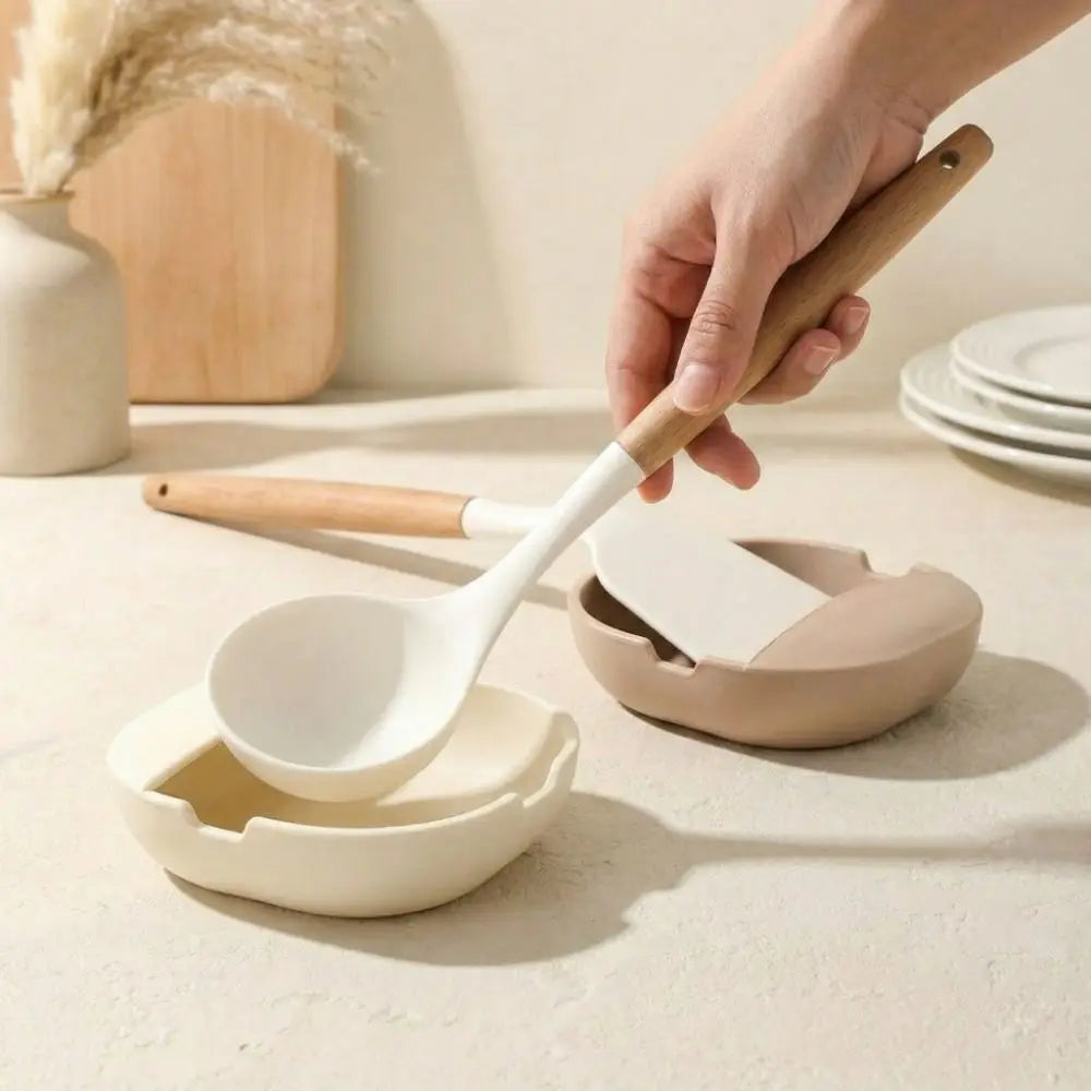 Non-Slip Heat-Resistant Spoon Rest & Spatula Holder Rack