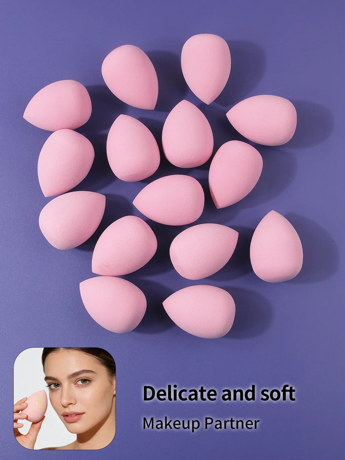 15Pcs Teardrop Makeup Sponge – Soft Foundation Powder Puff