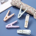 12-Clip Colorful Windproof Clothesline Set – Nylon Drying Clips