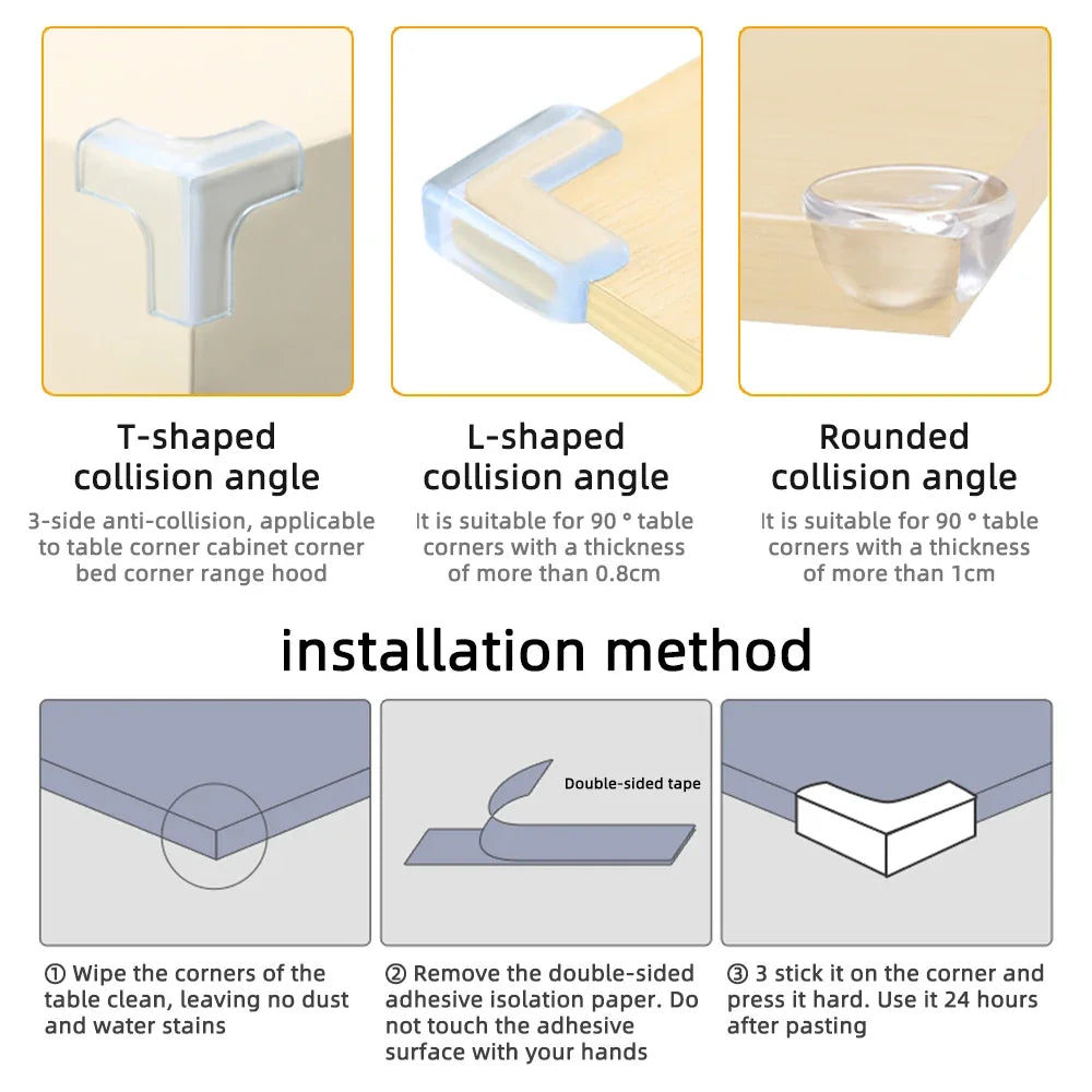 Baby Corner Guards – Clear PVC Table Edge & Corner Protectors