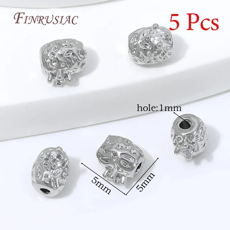 18K Gold Plated Zircon Spacer Beads – Brass DIY Jewelry Findings