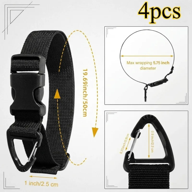 4-Pack Adjustable Heavy Duty Hose & Cord Storage Straps