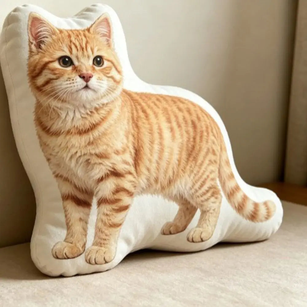 Shiba Dog Shaped Throw Pillow – Soft Plush Animal Cushion
