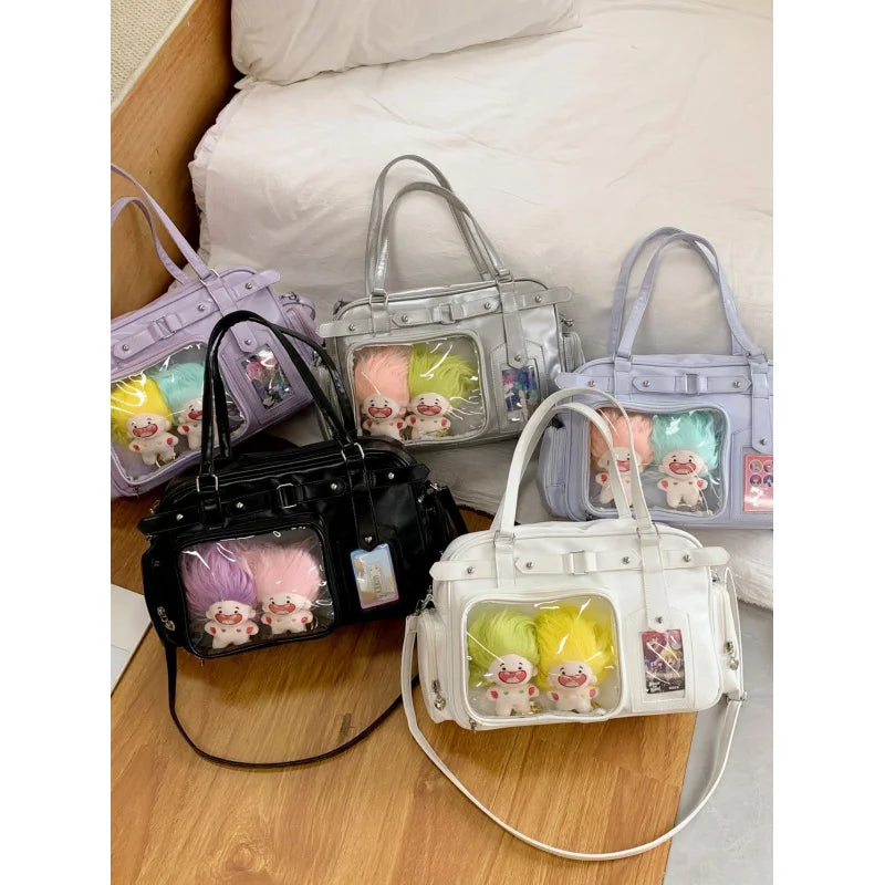 Nixie 2D Anime Purple Boston Bag – Large Shoulder & Crossbody