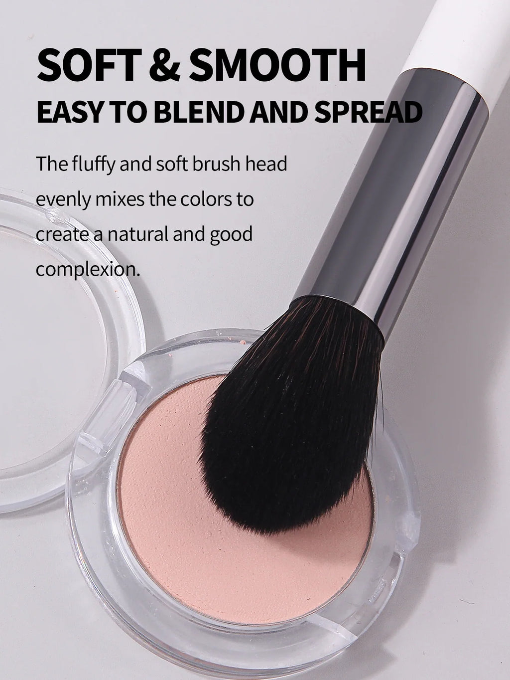 Nixie 5-Pc Makeup Brush Set with Puff – Blush & Foundation