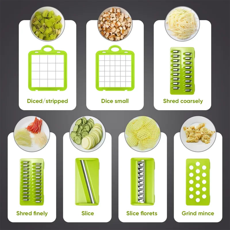 16-Piece Vegetable Chopper Slicer Dicer & Grater Kitchen Set