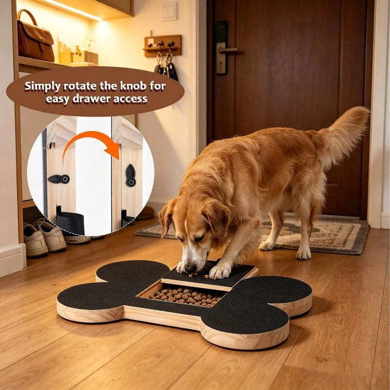Wooden Dog Nail Scratch Board with Treat Box | Paw Care