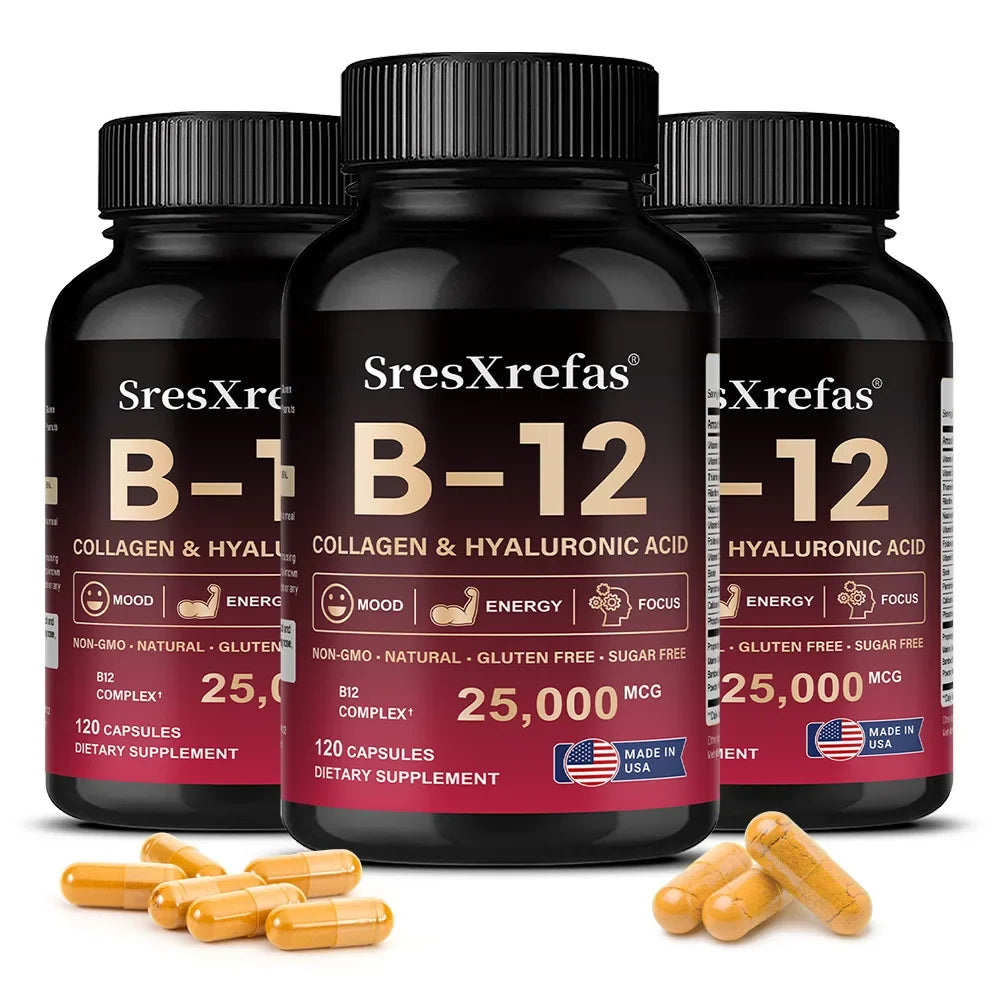 Vitamin B12 Complex with Collagen & Hyaluronic Acid | STRESSXCEL