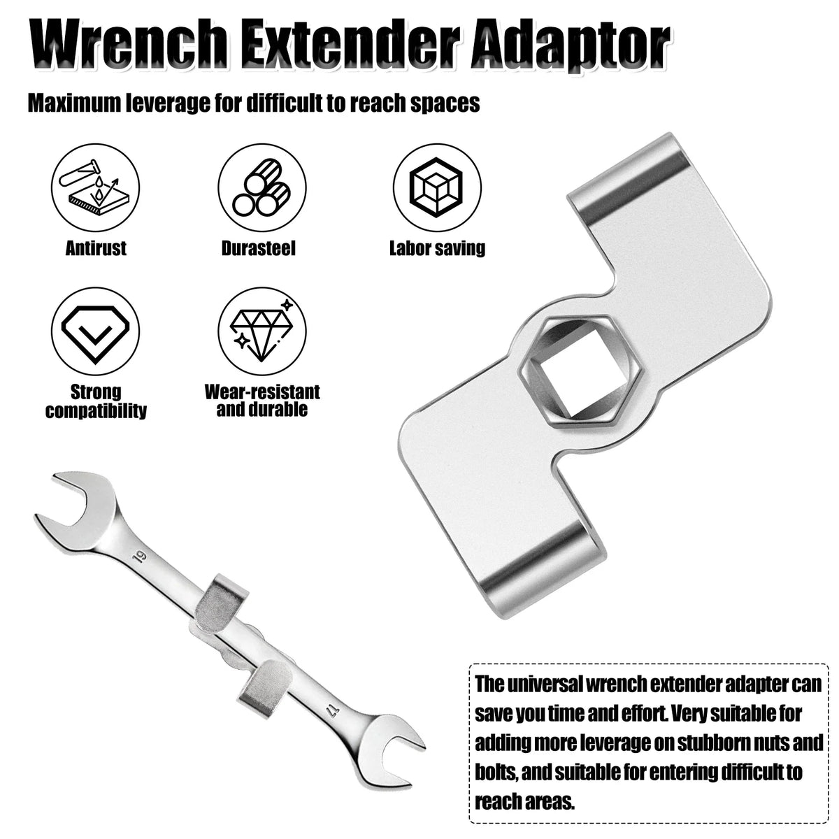 Universal 1/2" Drive Wrench Extender Adapter & Tool Bar Set