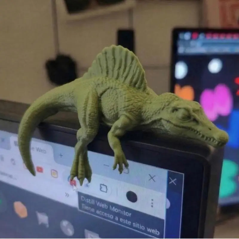 Sleeping T-Rex Monitor Topper Figurine | Cute Desk Dinosaur