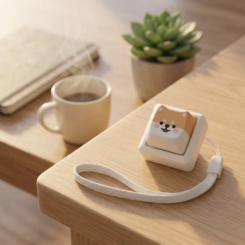 Shiba Inu Keycap Keychain Fidget Toy – Cute Dog Design