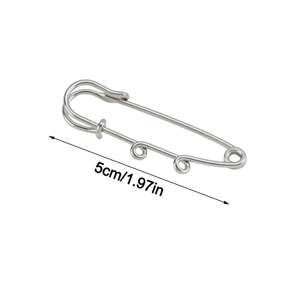 Silver Safety Brooch Pins – Multi-Hole Scarf & Dress Connector
